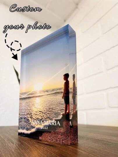 1 pieza Bloque de foto de acrílico personalizado, decoración de foto de acrílico personalizada, decoración de boda, recuerdo de boda, suministros de boda, temporada de graduación, regalo del Día de la Madre, regalo de foto de acrílico personalizado, regalo personalizado, regalo personalizado, conmemoración del aniversario, adecuado para aniversario, Día de la Madre, Día del Padre, ceremonia de graduación, San Valentín, boda, cumpleaños, fiesta, inauguración de la casa, decoración de la habitación, decoración del hogar, decoración de escritorio, regalo familiar, artículo personalizable, regalo ideal para parejas, pareja, familia, amigos
