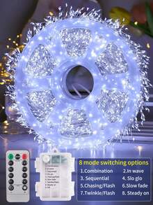 50/100/200/300 LED Firecracker String Lights, Battery Powered, Suitable For Indoor Parties And Christmas Trees (Batteries Not Included), Great For Thanksgiving And Holidays, Holiday Decor, Indoor Lighting, Fairy Lights, Battery Operated Lights, Decorative Lighting, Home Decor - Multicolor - View 4