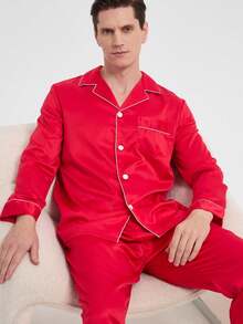 New Fashion Casual Plus Size Men's Set, Long Sleeve Top And Pants