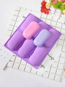 6 Cavity Silicone Mold, Suitable For Handmade Traditional Soap, Asymmetrical Oval Shaped Silicone Mold, Heat Resistant And Easy To Clean Mold, Handmade Soap Mold