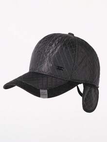1pc Unisex Fashion Letter Strap Ear Warmer Casual Simple Dad Hat, Curved Brim Warm Snapback Cap, Suitable For Daily Outings, Unisex Street Riding All-Match Baseball Cap - A - View 8