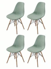 1件/2件/4件装抽象格子图案椅套，全包覆式弹力餐椅套，通用家居装饰，四季皆宜，耐磨防污防猫抓，加厚防尘，高弹力 - 松石綠 - 查看 14