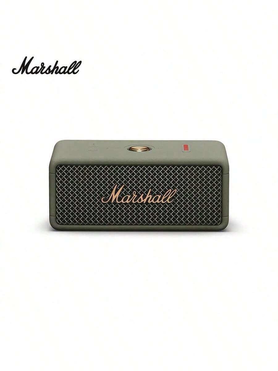 Marshall Altavoz Bluetooth inalámbrico portátil EMBERTON III: diseño a prueba de polvo y agua, batería de larga duración, sonido estéreo, portátil y liviano, adecuado para uso doméstico y exterior. - Verde - Ver 1