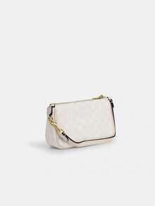 Coach Nolita 19 单肩包，经典帆布材质，复古女士腋下包，方形斜挎包，优雅旅行包 - 白色 - 查看 9