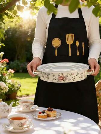 1 Stück 28 cm Vielseitige Emaille Backform mit Doppelgriffen und Kunststoffdeckel - Perfekt zum Schmoren, Suppen Kochen und Servieren - Für Lebensmittel, Snacks, Obst, Sushi, Pizza, Desserts - Geeignet für Gas- und Induktionskochfelder