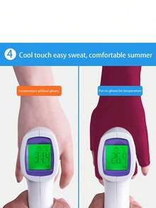 Outdoor Cycling Gloves, Unisex Ice Silk High Elasticity Half Finger Gloves, Ladies Thin Summer UV Protection Gloves - Multicolor - View 8