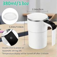 Automatic Magnetic Stirring Coffee Mug New Self Stirring Mug Electric Protein Shaker Bottle Stainless Steel Mixing Cup - trắng - Xem 7