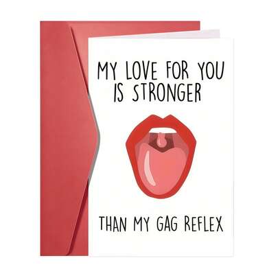 Funny Anniversary & Valentine's Day Card - "My Love For You Is Stronger Than My Reflexes" - Perfect For Friends, Colleagues, Girlfriends, Boyfriends, Spouses-1PC