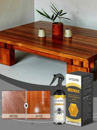 JAYSUING 家具蜂蜡抛光喷雾，适用于木门、窗户、家居装饰、木制家具抛光、划痕修复和地板护理。防水防裂护理蜡。多用途蜂蜡家居清洁和保养家具抛光剂。新旧型号随机发货。