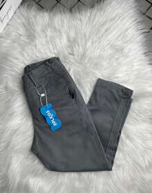 Boys' Gray Dress Pants, Dressy Style, Twill Fabric, With Welt Pockets - Xám - Xem 14