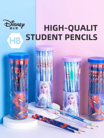 Disney 60pcs HB Pencils For Kids, Preschool Stationery, Student Use With Replaceable Lead, Lead-Free & , Suitable For Beginners