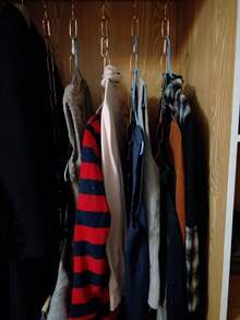 Iron Hanger Hook, Simple, Sturdy And Durable Hanger Rack, Nano Coating Process With Extremely Simple Style, No Redundant Design, Rust And Corrosion Resistance, Strong Load-Bearing Capacity, Not Easily Deformed Clothing Hanging+Shaping Storage Suitable For Storing Thick Clothes For Changing Seasons, Hanging Clothes For Holiday Decoration, Organizing Bedroom Wardrobes, And Maintaining Light Luxury Clothing Scenes - Color/style Random - View 6