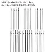 30PCS Body Piercing Needles, 12G 13G 14G 16G 18G 20G Disposable Stainless Steel Piercing Needles For Ear Nose Navel Belly Nipple Tongue Lip Piercing - Silver - View 11