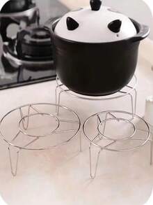 1件/3件装不锈钢三脚架蒸架，蒸锅架，多功能熨斗架，家用厨房用，耐热厨房桌垫，杯垫，不锈钢隔热垫，桌面防烫保护，适用于餐厅、厨房、烘焙 - 銀色 - 查看 6