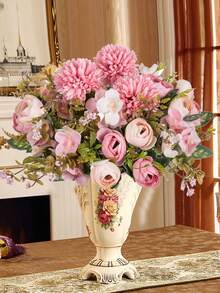 1 bó hoa hồng trà và hoa cúc giả lụa, cây hoa nhân tạo, bó hoa cưới, trang trí đám cưới, nguyên liệu làm vòng hoa DIY, phụ kiện cô dâu, trang trí xe cưới, trang trí cổng hoa, trang trí nhà cửa, nhà hàng, bình hoa phòng ngủ, trang trí tiệc sinh nhật, quà tặng năm mới - Hồng - Xem 6