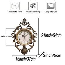 1 pieza, Reloj de pared vintage, Reloj de pared silencioso, Decoración de pared, Decoración del hogar, Decoración del hogar, Decoración de la habitación, Regalos de cumpleaños, Graduación, Decoración de dormitorio, Decoración de dormitorio, Regreso a la escuela - color cobre antiguo - Ver 13