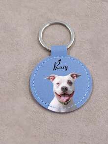 定制PU皮革钥匙扣，个性化钥匙扣，定制小狗钥匙扣，可定制生日礼物，男女时尚配饰，适用于背包、钥匙、手提包、卧室装饰，适合情人节、父亲节、母亲节、周年纪念日、送给男朋友、女朋友、学生、闺蜜、作为学习用品、送给中学生、高中生、大学生、大一、大二、低年级学生，精致浪漫，实用时尚