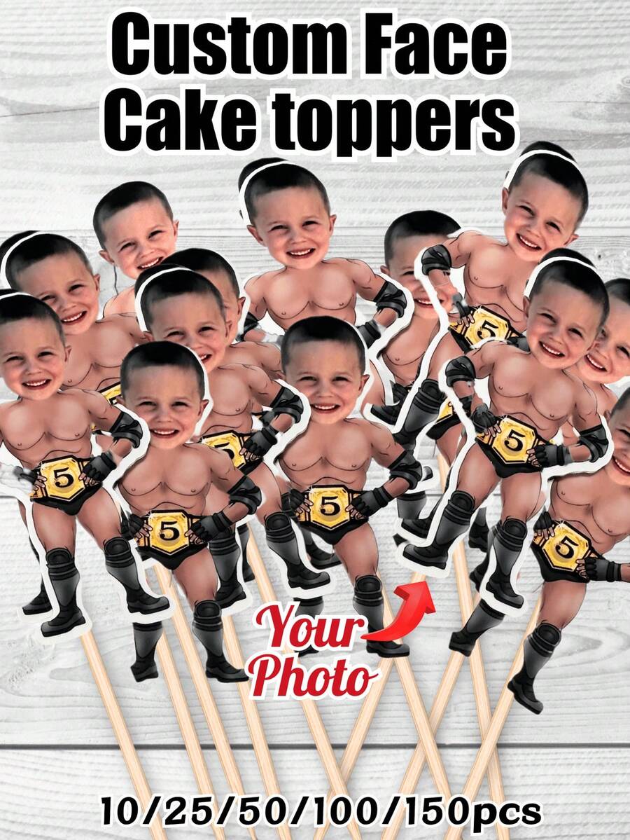 10/25/50/100/150pcs Cupcake Decorating, Fitness-Themed Cake Decorating, Muscular Warrior Wrestler Cake Hats, Bodybuilding Boxing Fighting Birthday Party Supplies, Personalized Tough Guy Gifts, Children's Boy Hero-Themed Birthday Party Gifts, Personalized Team Anniversary Gifts