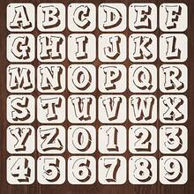 36pcs Graffiti Letter & Number Reusable Stencil Templates, 3.94x3.94 Inches, For Wall Painting, Furniture, Tiles, Fabrics, Doors And Windows - 36pcs - View 7