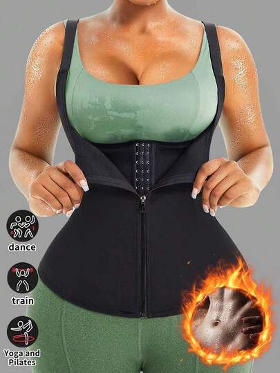 1 pieza Entrenador de cintura deportivo con ganchos y cremallera, corsé moldeador del Body, cinturón de cintura, faja reductora de cintura, body moldeador de abdomen y cintura