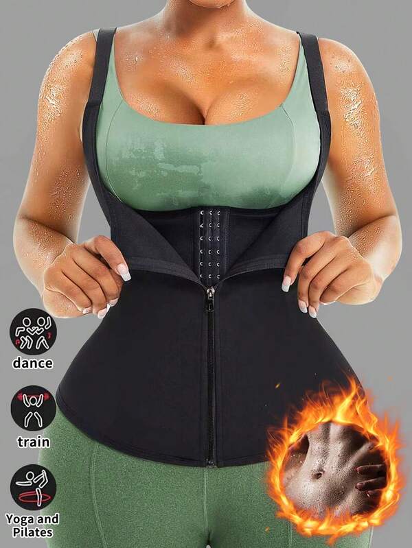 1 Stück Sportlicher Taillentrainer mit Haken & Reißverschluss, Formender Korsett-Bodysuit, Taillenkorsett, Taillengürtel, Bauch- und Taillenformender Bodysuit