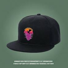 A black cap fashion accessory with the Imaginary Dragons logo and a sunset-style design baseball cap low cap snapback cap flat bill cap large head around haphop baseball cap visual breathable Baseball cap duckville cap small head around graphic print snapback cap fashionable duck cap retro sports snapback ball cap unisex low cap - ブラック - チェックする 4