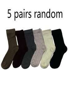 4 pares de calcetines gruesos de punto de cable de otoño/invierno, calcetines cálidos y acogedores - Multicolor - Ver 11