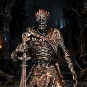 דארק נשמה-נשמת סינדר-[הבוס הסופי של דארק נשמות 3]-18 ס"מ/7.1 אינץ' פסלון מהודר דמות ידנית אוסף מודל צעצוע לרכב/שולחן/עיצוב הבית פסלון PVC פסל או מתנות למעריצים/מתנת אספנות, פריט דקורטיבי מתאים לעולם המשחק