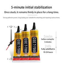 升级版 T-7000 黑色胶水 - 15ml/50ml/110ml | 高性能防水胶水，适用于精密维修，完美适用于手机、电子产品、珠宝和工艺品 - 彩色 - 查看 10