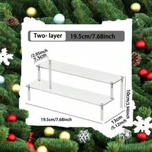 1 Desktop Transparent Acrylic Christmas Decoration Staircase Display Rack, Christmas Party Desktop Acrylic Trapezoidal Creative Decoration Decoration Ornament, Miscellaneous Items Staircase Display Shelf - Clear - View 21