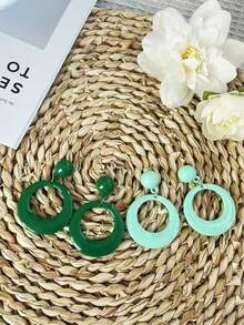 Vibrant Colorful Rainbow Design Earrings, Popular African Festival Holiday Fashion Earring Studs