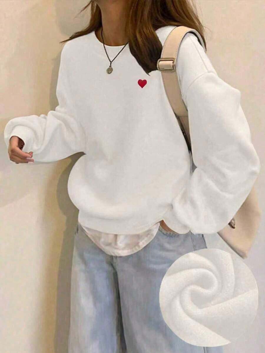 Christmas Outfit Womenhair Accessories For WomenINAWLY Women's Casual Bow Print Sweatshirt, Autumn/WinterLoose And Comfortablechristmaswoman Winter Clothes - 白色 - 查看 1