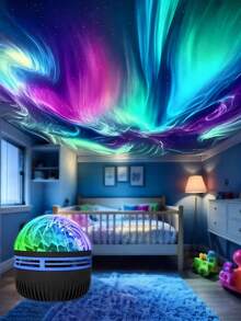 1 pieza Lámpara del cielo estrellado hipnotizante, agrega resplandor a tu romántico dormitorio y brilla para fiestas, aventuras de campamento y días festivos - El regalo soñado para cualquier ocasión y festividad (Navidad, Día de San Valentín, Pascua) con proyección de luces del norte, luz de ambiente para el dormitorio, lámpara celestial, lámpara de proyección de aurora, opción de regalo superior - luz policromática - Ver 5