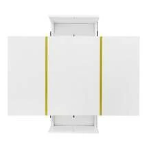 Modern White And Black TV Unit With Tea Table Set - White - View 6