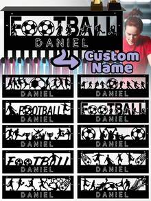 Customized Football Medal Display Rack, Metal Wall-Mounted With 15 Hooks, Suitable For Football Players, Gymnasts, Etc., Customizable Medal Display Rack - Black - View 7