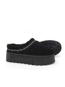 Bottes de neige pour femmes style casual automne et hiver 2025. Chaussettes à semelle épaisse et doublure en peluche, convenant pour les fêtes d'Halloween, Noël et le Nouvel An. Idéal pour les sorties, les courses, les voyages en neige en extérieur. - Noir - Voir 1