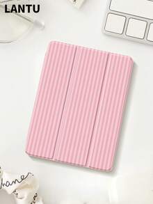 1 Ốp lưng bảo vệ phẳng thiết kế sọc hồng thời trang, tương thích với iPad 10.2" iPad (A16) 11" thế hệ thứ 11 năm 2025 iPad thế hệ thứ 9/10, iPad Air 4 10.9", Galaxy Tab S6 Lite 10.4", /, Chống rơi, Khe cắm bút, Hỗ trợ chế độ ngủ/thức, Quà tặng lãng mạn, Không bao gồm bút cảm ứng điện dung - Hồng - Xem 3