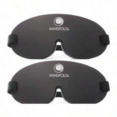 Paquete De 2 Mascarillas Para Dormir Relajantes Y Opacas Mindfold 1 Unidad Paquete De 2 Negro