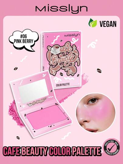 Misslyn Café Beauty Farbpalette, Matter Puder Rouge mit Spiegel, in 4 Farben erhältlich, natürlich aussehend, hochpigmentiert, leicht zu verblenden, Nuance von dezent bis intensiv