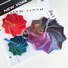 1pc Stress-Relieving Star-Shaped 3D Printed Novel Gyroscope, Octagonal With Handle Fun Adult New Year Gift, Fingertip Toy Stress-Relieving Toy, Office Mini-Game Fun Design, Octagonal Shape, Precise Production, High-Quality Printed Spiral Radish Tower Handicraft Display Piece Christmas Gift - Multicolor - View 4