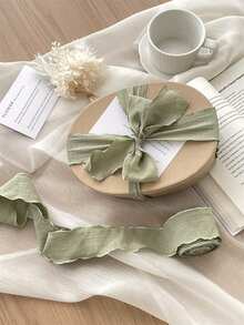 Fita de seda franzida (1 unidade) - Ideal para o Dia das Mães, Dia dos Namorados e outras ocasiões especiais. Feita com alta elasticidade e pregas onduladas, esta fita de seda franzida é perfeita para decorar bolos, aniversários, caixas, presentes e embalagens. Ideal para criar laços, nós, acessórios de cabelo, buquês de flores, caixas de presente e embalagens de bolo. Perfeita também para o Dia das Aulas e outras ocasiões especiais. - Verde - Ver 5