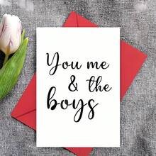 بطاقة تهنئة مضحكة، أنت، أنا والأولاد، مناسبة للابنة/الابن/ابن الأخ، ورق عالي الجودة، 5*7 بوصة