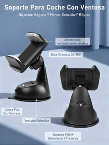 Soporte Para Telefono 240 Grados De Rotacion Material Muy Resistente,Soporte Para Celular Carro Universal, Porta Celular, Base Porta Celular Para Auto 360,Soporte Para Celular Para Carro Universal, Porta Celular Para Carro, Pieza Soporte De Teléfono Móvil Ajustable De 360 Grados Negro , Soporte Para Teléfono Móvil Para Coche, Soporte Para Teléfono Móvil Para Coche, Soporte De Clip Para Ventilación De Aire, Soporte Para Teléfono Móvil Para Automóvil, Soporte Para Teléfono Inteligente Gps - Negro - Ver 10