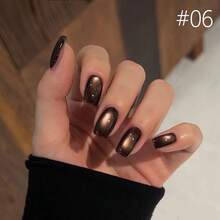 10毫升/瓶 2025秋冬新款热销美白、黑色指甲、金色闪粉、流行黑色水钻、玻璃珠、磁性、水晶猫眼凝胶指甲油、白色指甲油、法式美甲、圣诞美甲 - 彩色 - 查看 13