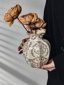 Cabin Kangaroo 1个全新蓝白瓷花瓶，中式风格装饰，客厅花瓶，玄关装饰，复古牡丹插花 - 彩色 - 查看 11