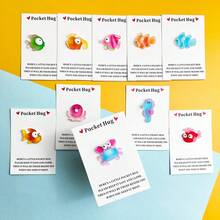 6/10/20pcs Ocean Theme Pocket Hug Cards, Suitable For Valentine's Day, Birthday And Other Festivals, Convey Your Heartfelt Wishes, Can Be Stuck On Phone, Fridge To Deliver Warm Blessings - Multicolor - View 2