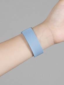 1条男女通用荔枝纹硅胶磁吸表带，兼容 42mm、38mm、40mm、41mm、44mm、45mm、46mm、49mm，时尚智能手表替换表带，适用于Series Ultra2、Ultra SE2、SE 11、10、9、8、7、6、5、4、3、2、1 - 藍色 - 查看 5