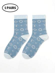 5/1 Pair TeddyIsland Men's Crew Socks - Cartoon Teddy Bear Pattern, Thick & Stylish Premium Socks For Men, Suitable For Daily Wear, Outdoor, Home, Birthday Gift & Party Carnival - Multicolor - View 9