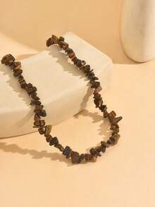 1 件波西米亚风格复古优雅不对称红珠项链，适合女性日常佩戴或派对