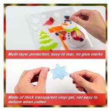 Christmas Window Clings 6 Sheets, Reusable Xmas Stickers - Snowflakes, Reindeer, Penguin, Snowman, Tree, Let It Snow - Holiday Window Decorations For Home &Amp; Office - 多色298 - 查看 4